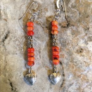 Sterling Silver heart handmade earrings